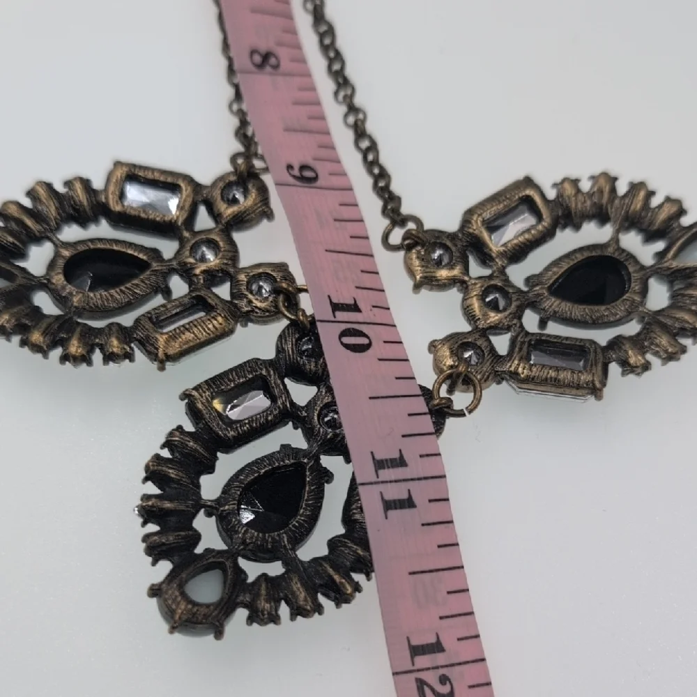 J. Crew Green and Black Ornate Necklace